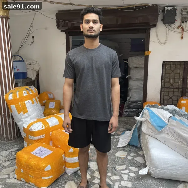 Biowash Round Neck - Front View - Blank Round Neck Tees Wholesale Sale91