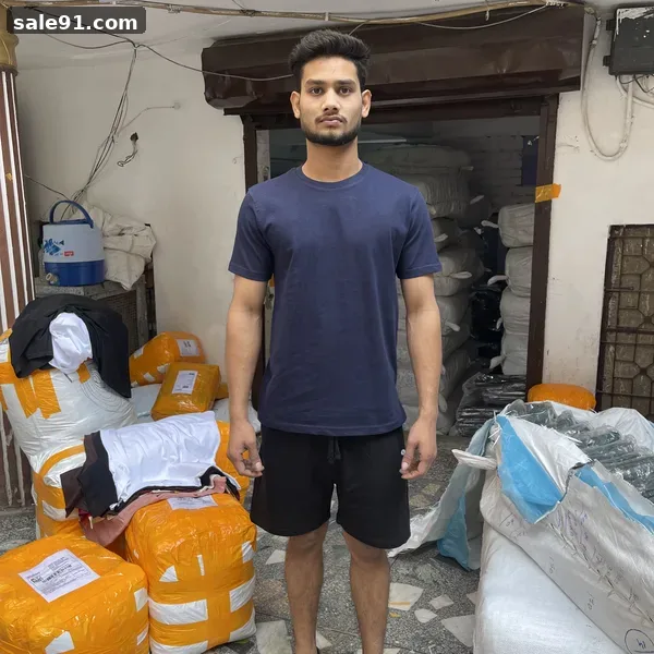 Biowash Round Neck - Close-up Detail - Blank Round Neck Tees Wholesale Sale91