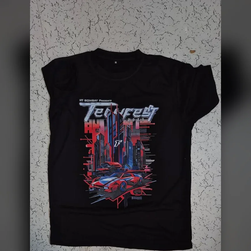 DTF Print - Full-colour design on a black T-shirt