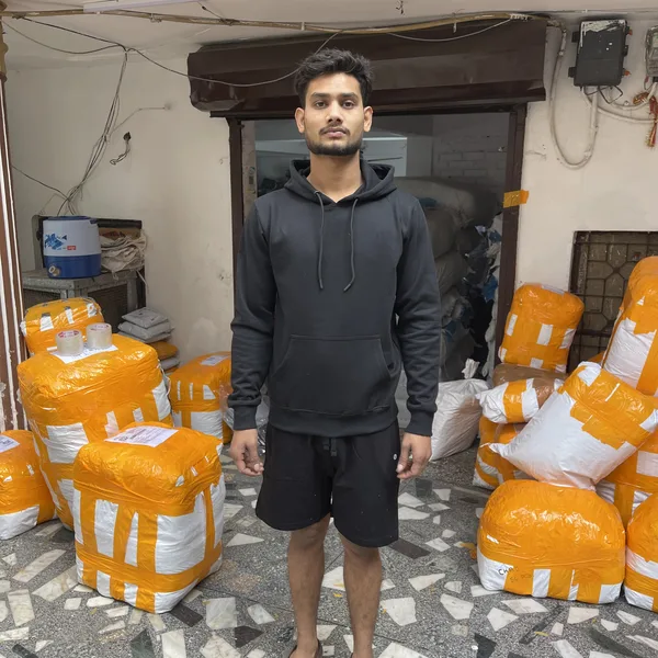 Hoodie 320gsm (Black) - Front View - Blank Hoodies Wholesale Sale91