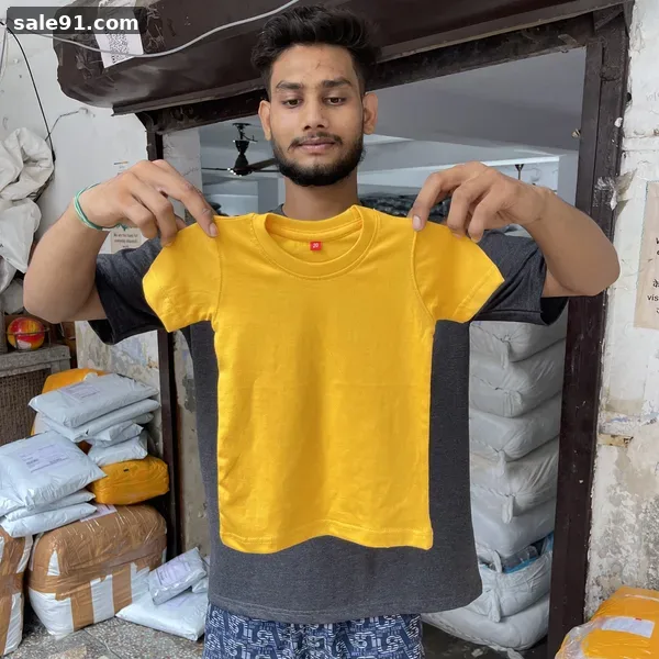 Kids Round Neck - Close-up Detail - Blank Kids & Bottomwear Wholesale Sale91