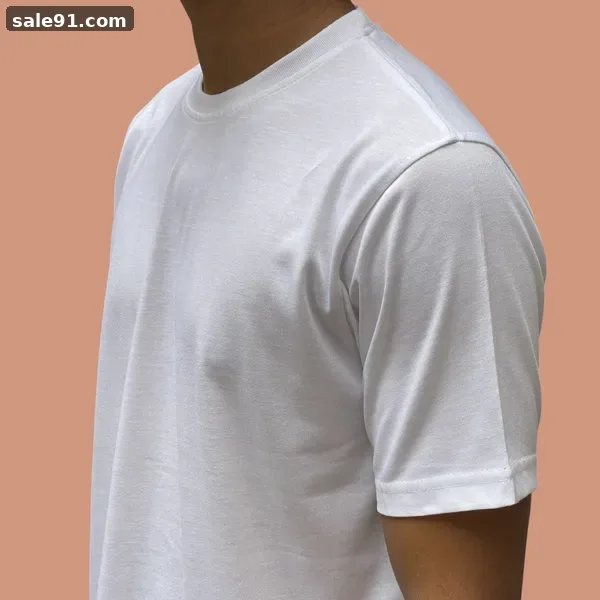 Sublimation T-Shirt - Close-up Detail - Blank Round Neck Tees Wholesale Sale91