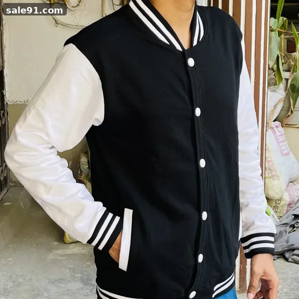 Varsity Jacket - Front View - Blank Sweatshirts & Jackets Wholesale Sale91