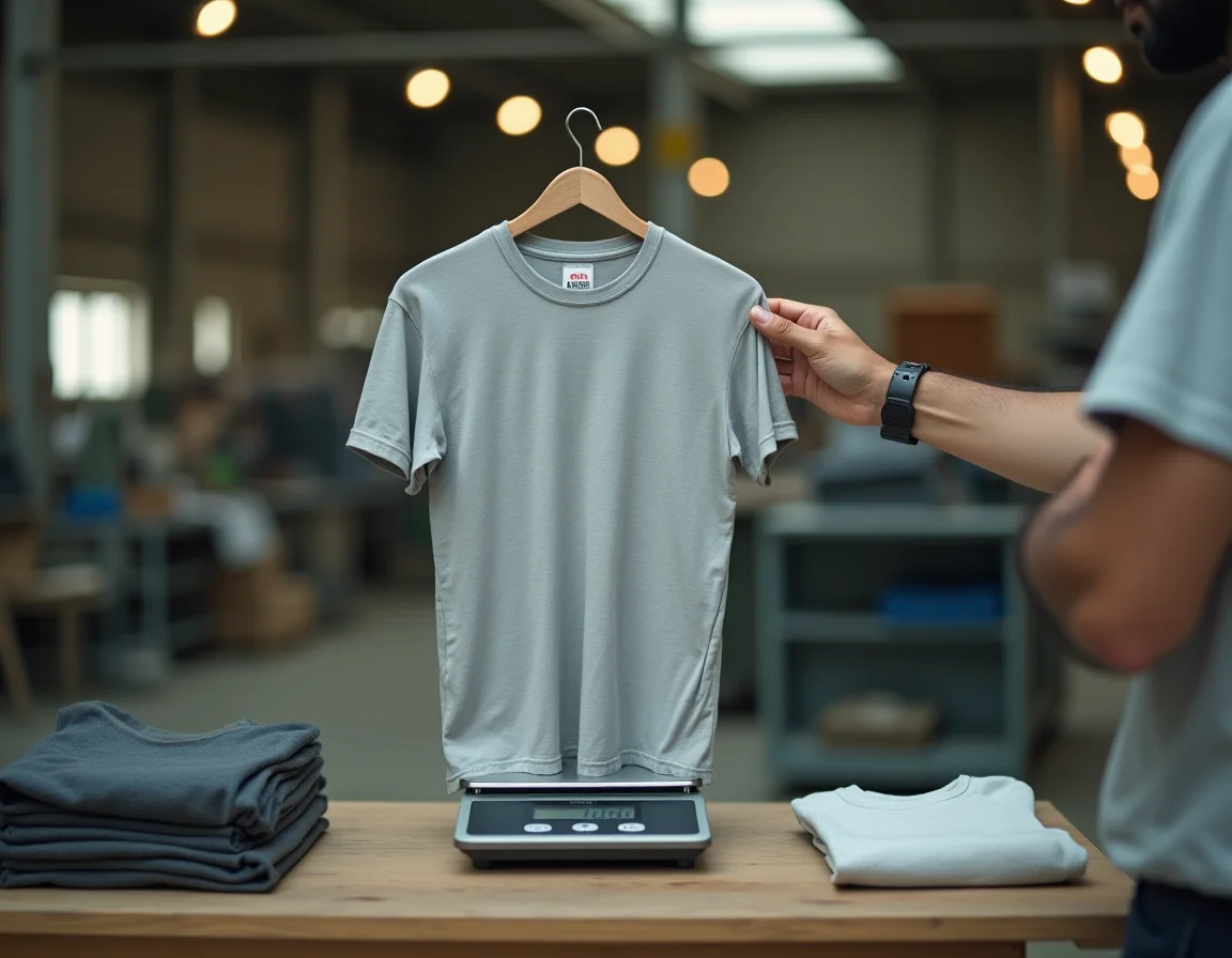 Fabric weight comparison between 180 GSM and 220 GSM cotton t-shirts