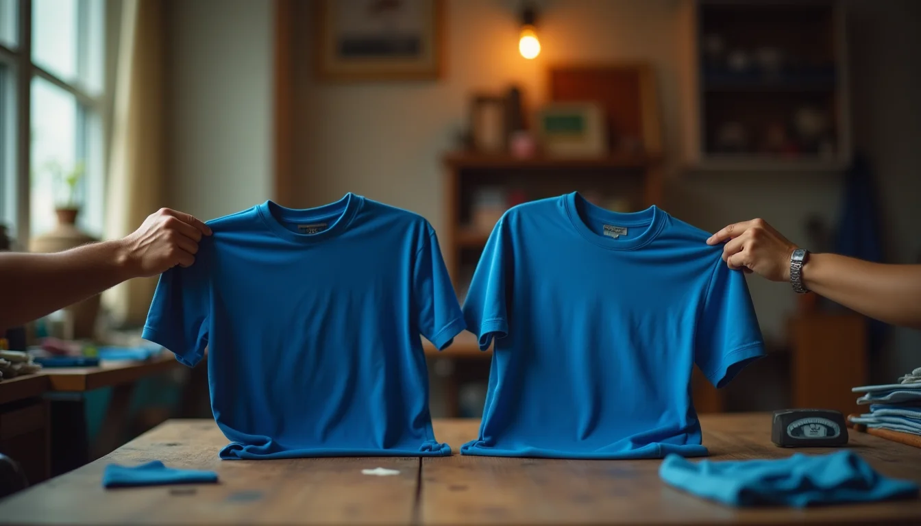 240 GSM oversized royal blue t-shirt quality check — combed cotton vs carded yarn comparison for bulk orders