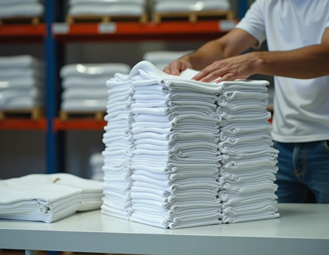 Testing print quality on sample t-shirts before bulk order