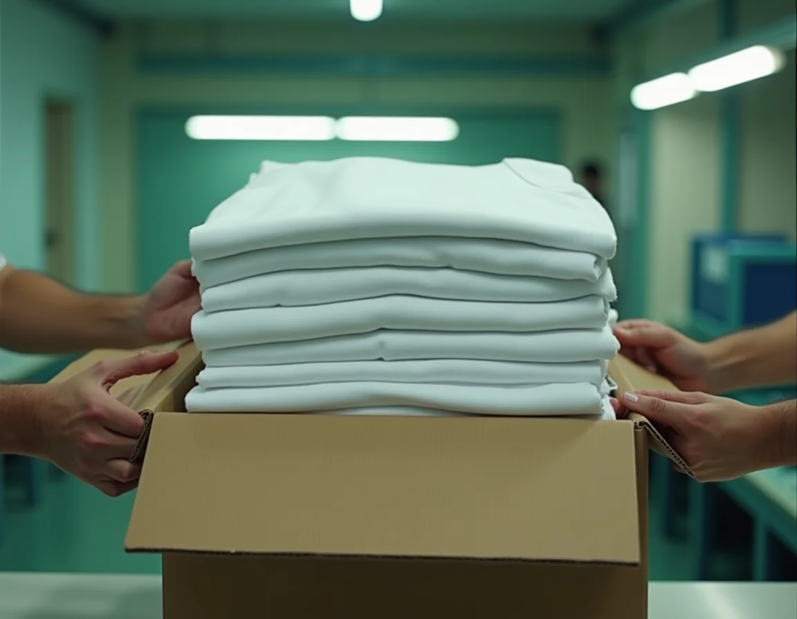 Boxy fit t-shirt production floor in Tiruppur — stitching and quality control for bulk orders