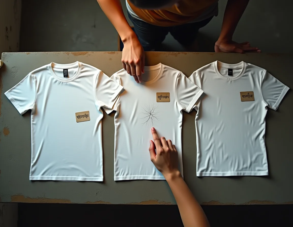 Screen printing ink penetrating cotton fabric fibres for durable summer-proof t-shirt prints