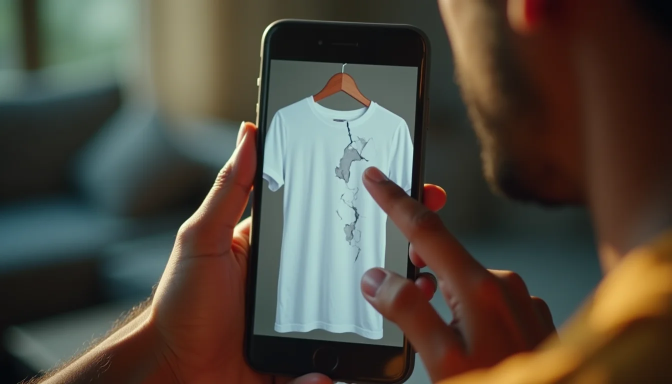 DTG print quality test after washing - cracked print on t-shirt