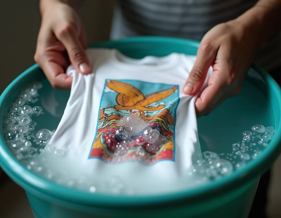 DTG printing process on blank t-shirts showing pre-treatment and printing