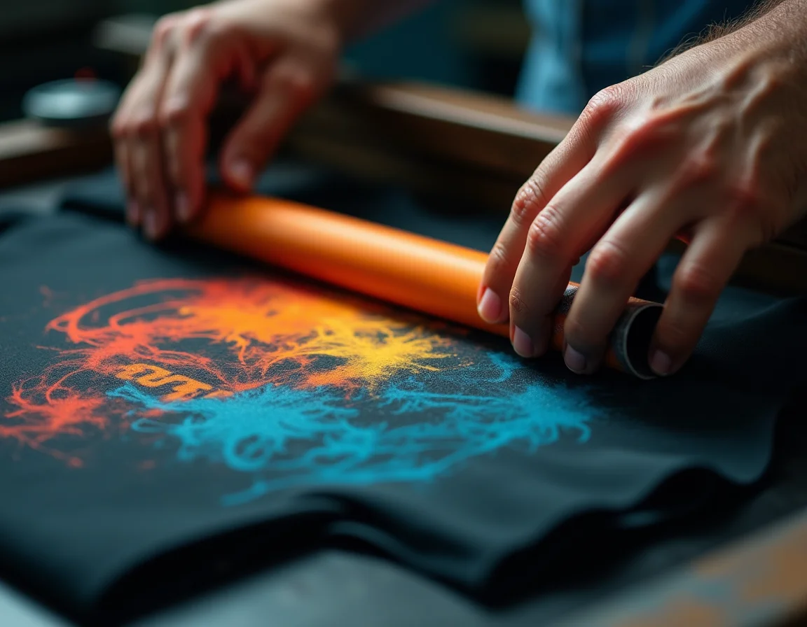 Proper screen printing process for dark garments showing white underbase