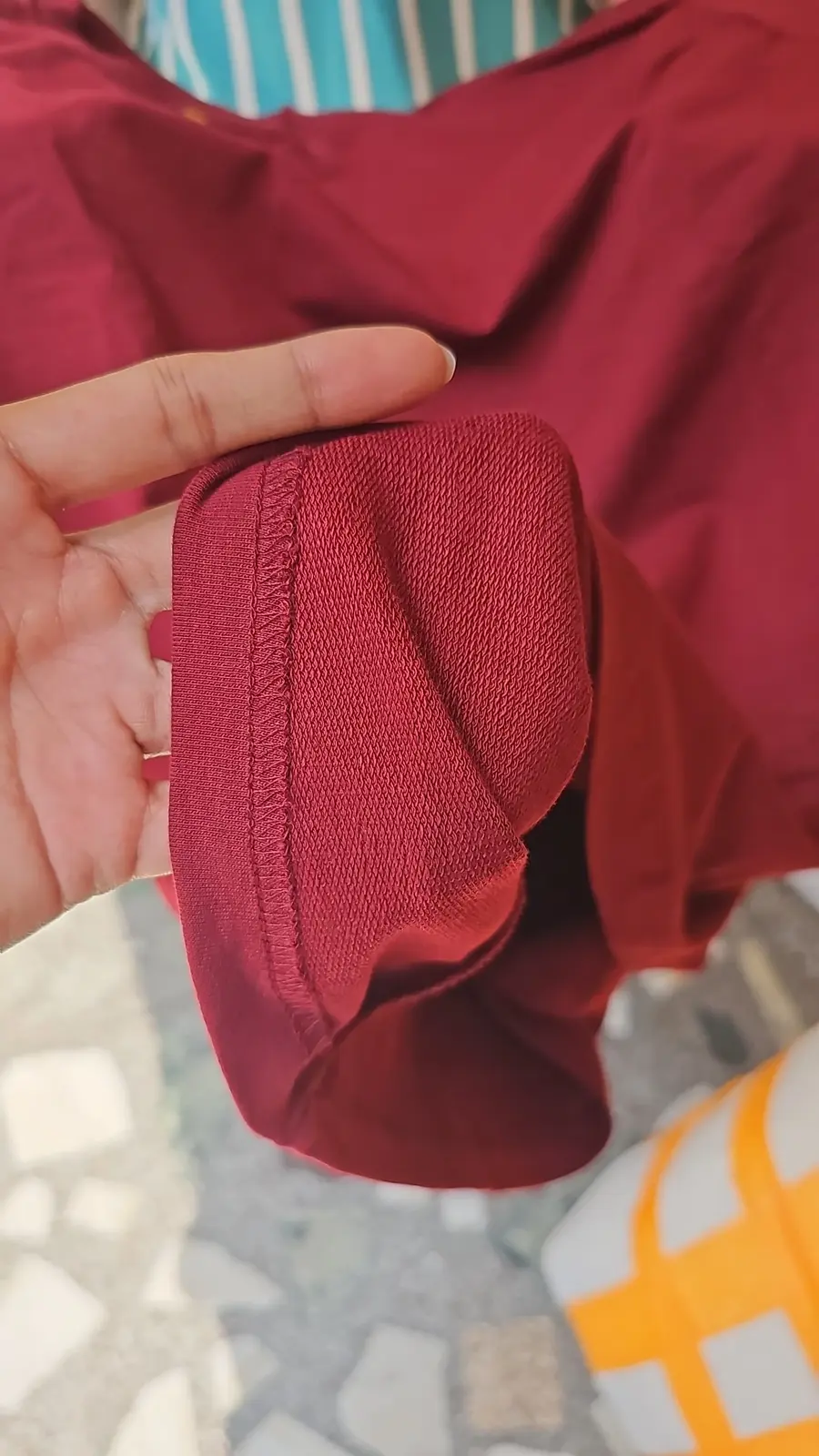 Drop Shoulder T-Shirt Stitch From Inside
