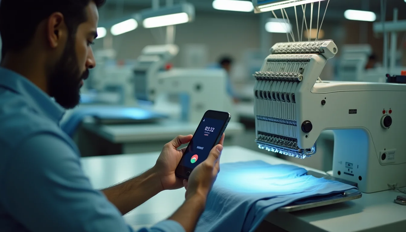 Embroidery and DTF printing combo business setup with machines and printed garments