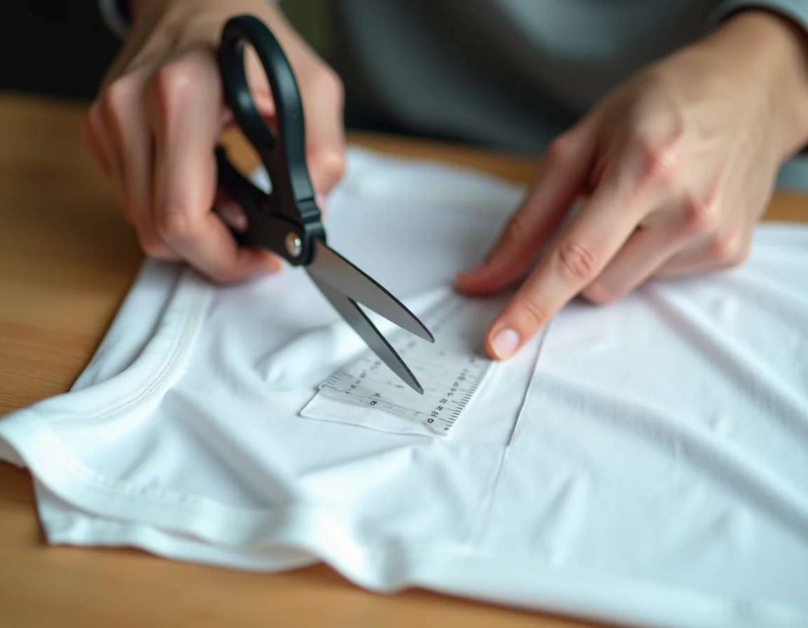 Step by step GSM testing process with scissors and digital scale