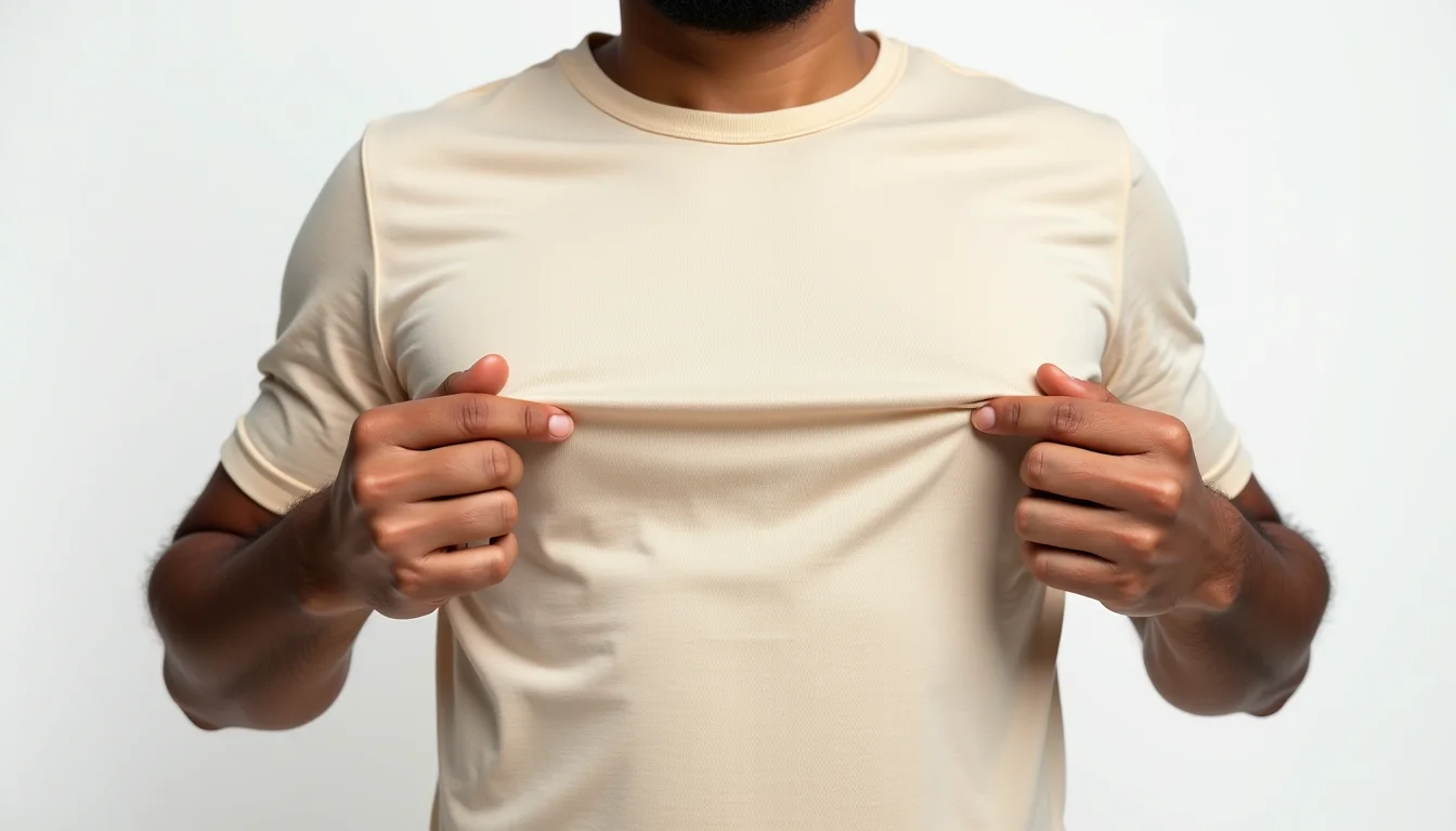 Slub cotton t-shirt showing characteristic uneven texture and natural organic look