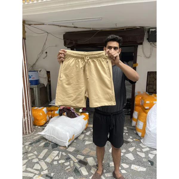 240 GSM French Terry Cotton Shorts (Zipper Pockets)